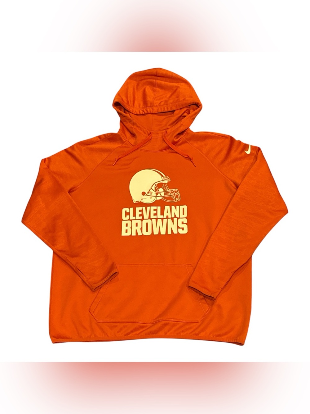 Nike Cleveland Browns Football Orange Dri Fit Hoodie Sweatshirt Women’s Size XL